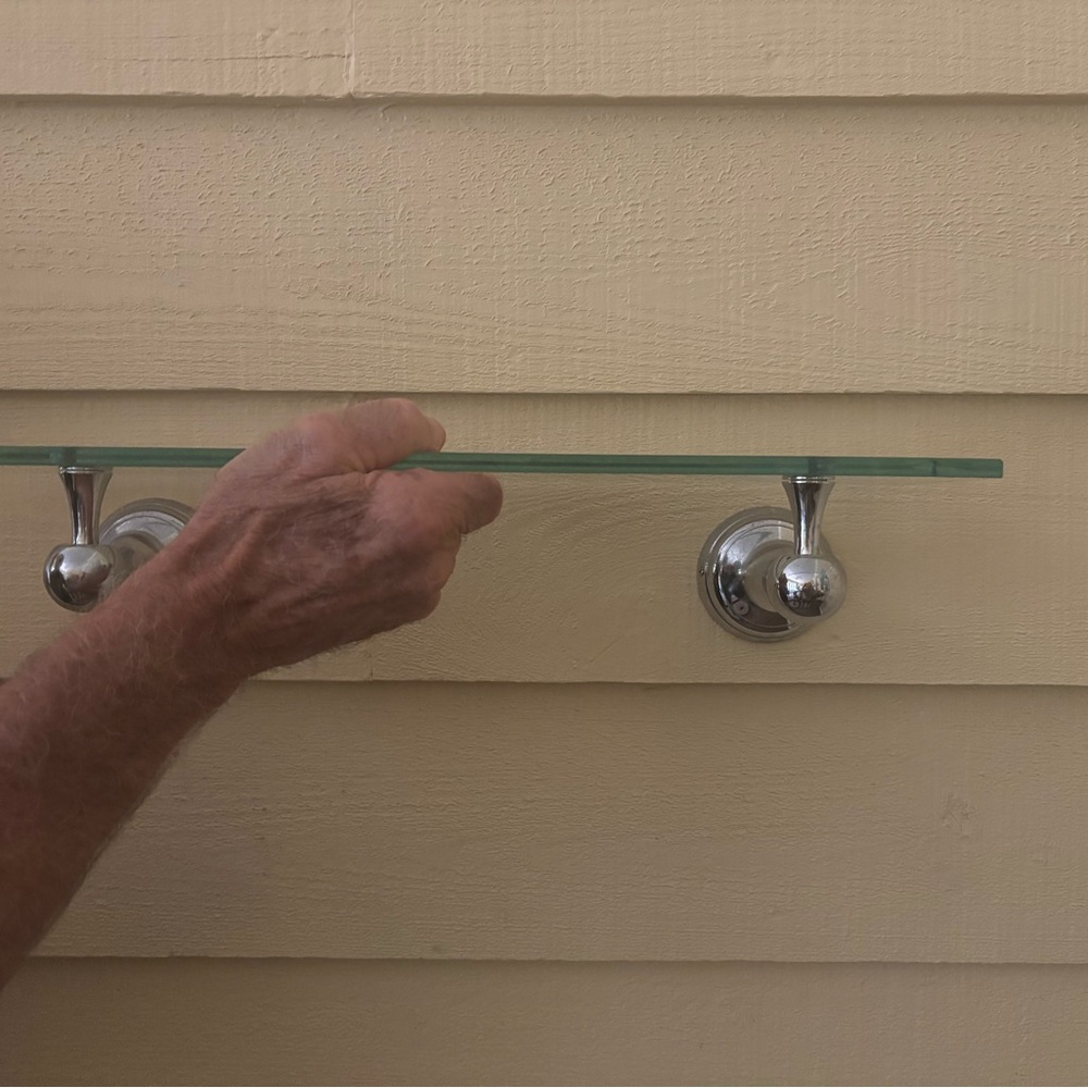 Pottery Barn Silver Glass Shelf - Picture 2 of 5